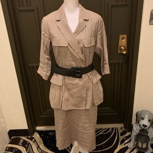 Byron Lars Belted Linen Suit